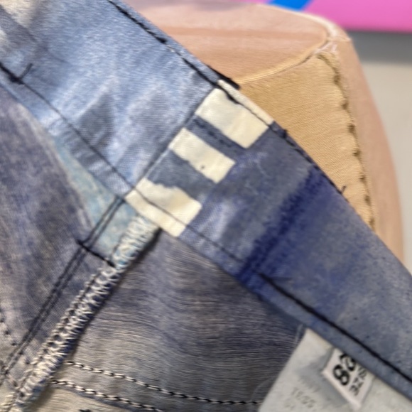 Moschino Jeans Stretch Satin Blue White Pants The Nanny - Picture 10 of 11